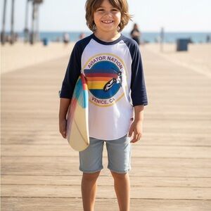 Aviator Nation Kids 3/4 sleeve Raglan Tee size 10